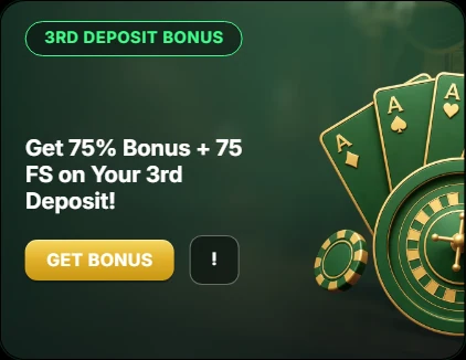 75 Free Spins Third Deposit Bonus GoldenRoo