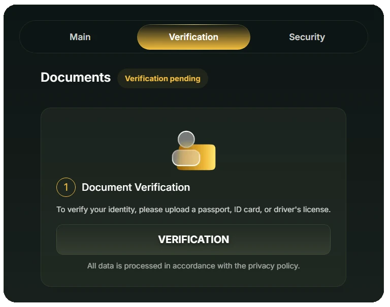 Start Verification Account